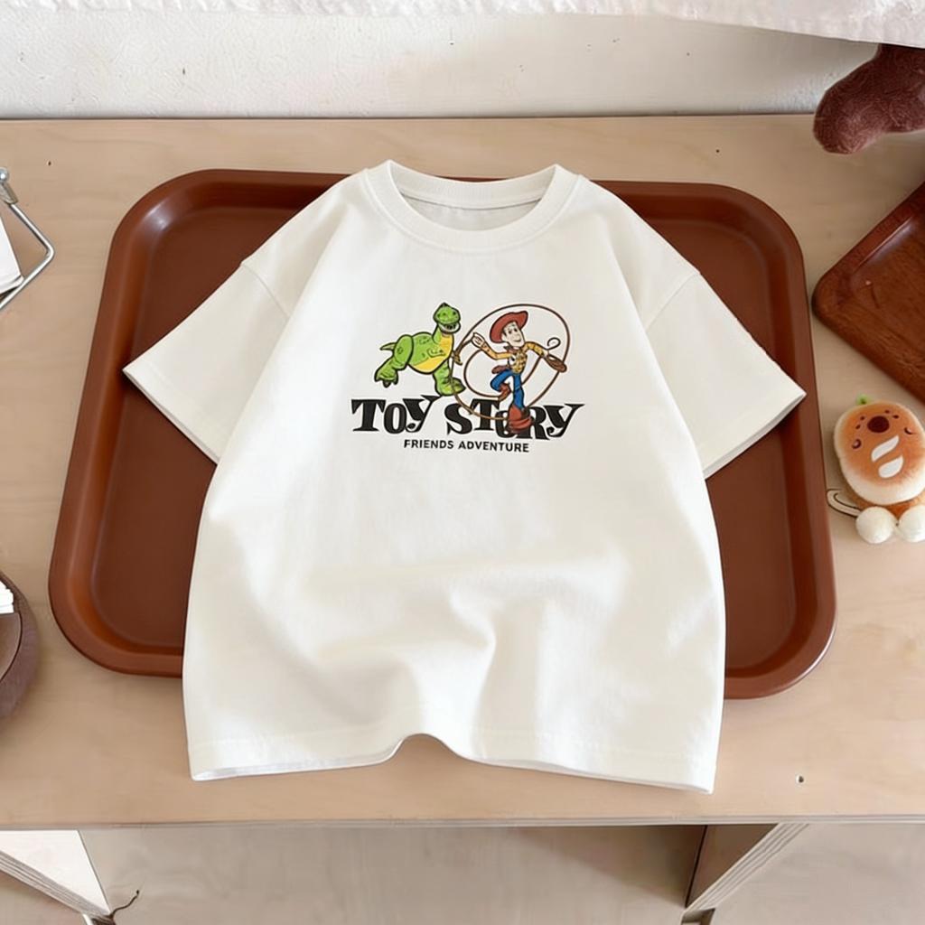 Summer Clothing Printed Cartoon Car T-Shirt Top Short Sleeve Children's Round Neck Clothing