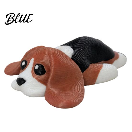 Vivid Detail Dog Desktop Decoration Printed Figurine Beagle Ornament 3D Cute Tiny Collectable Decor Mini Lying Puppy Statue for