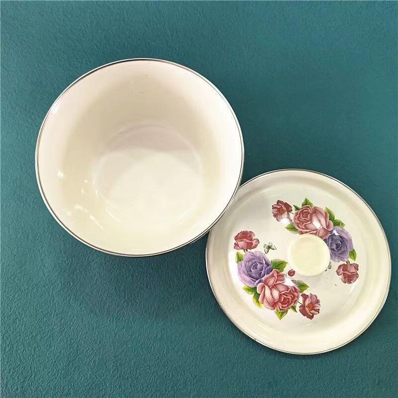 Food Grade Enamel Storage Bowl with Lid