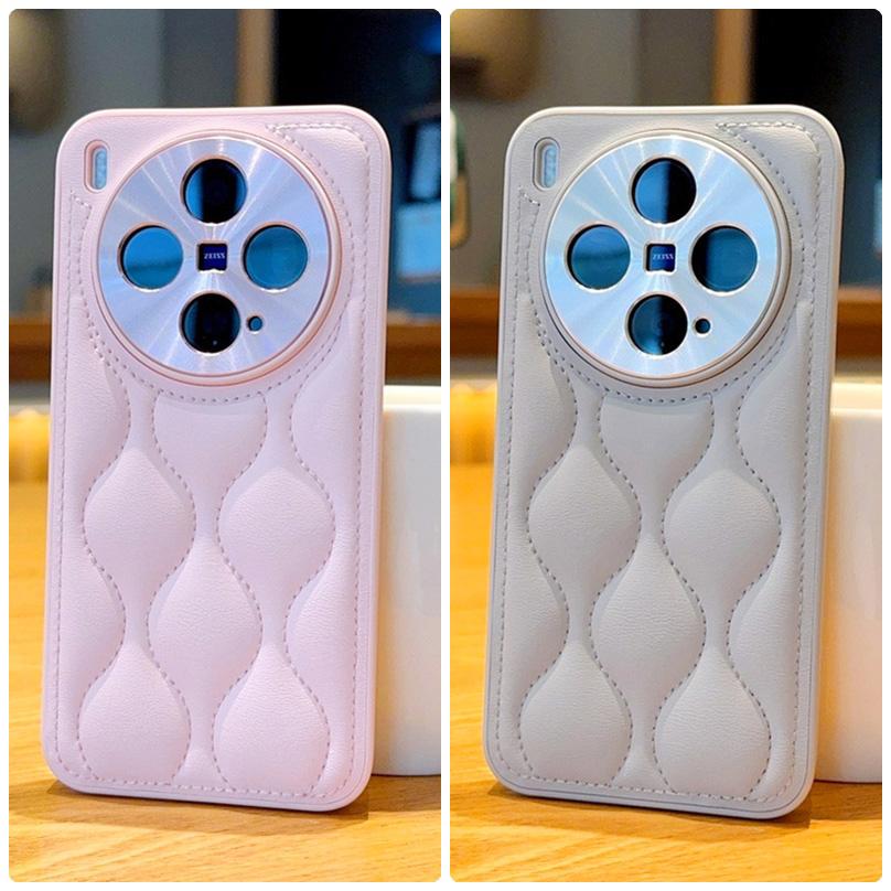 Small Fragrance Leather Grain Lens Full coverage Protection Case For VIVO X300 Pro X300 X200 Ultra X200s 200 pro mini X100 Cover