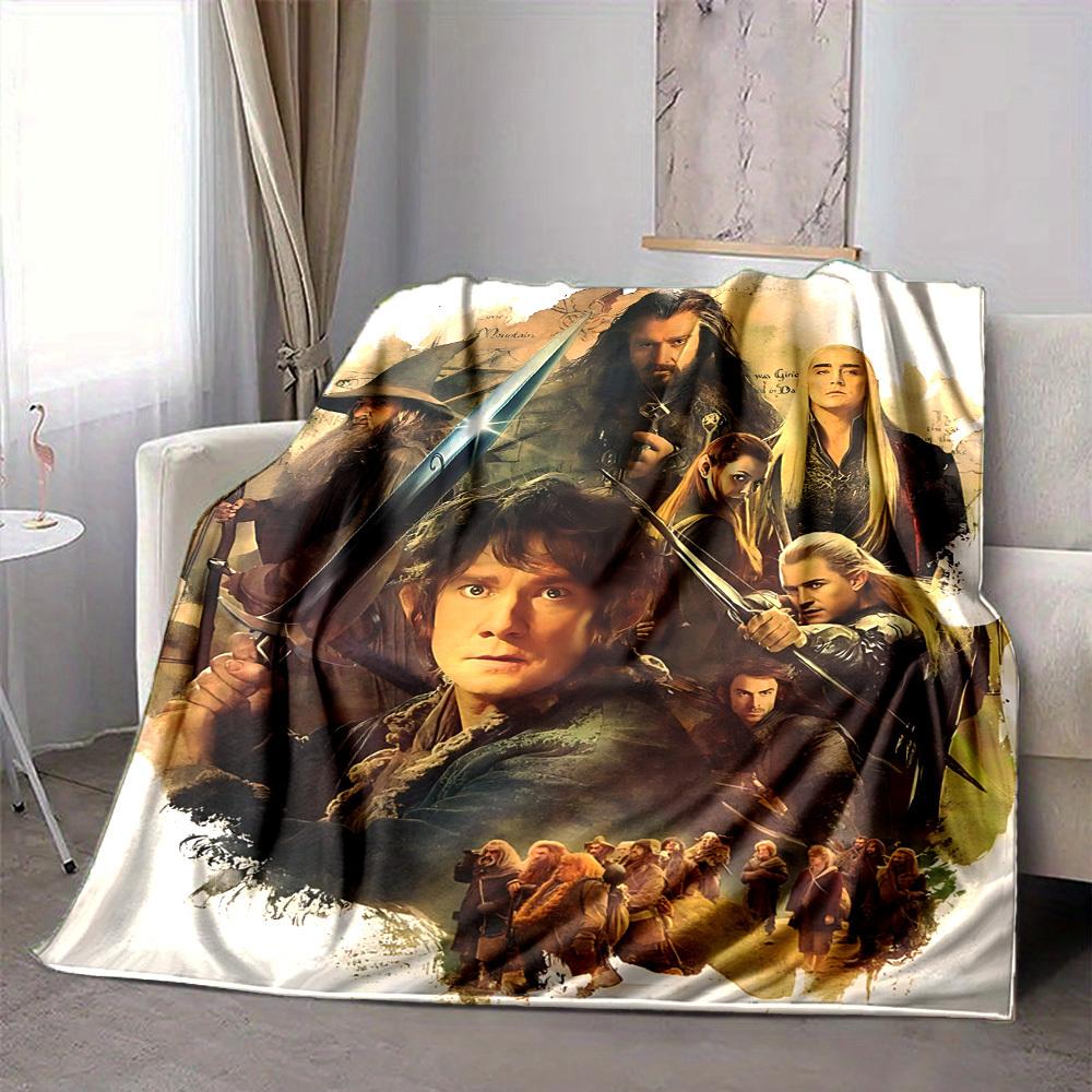 1pc The Lord of the Rings Blanket Lightweight Flannel Throw For Sofa, Bed, Travel, Camping, Livingroom, Office, Couch, Chair, And Bed
