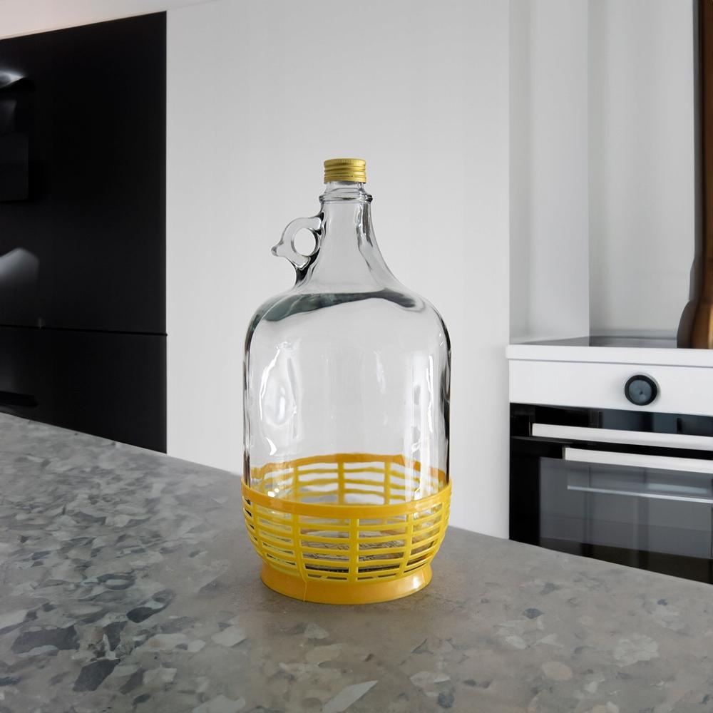 6X Lady 5L W Basket With Screw Cap Carboy Demijohn Balloon For Wine Vodka