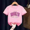 T Shirt Los Angeles Number 91 Brooklyn Graphic Round Neck Kids Tshirt Casual Girls Top