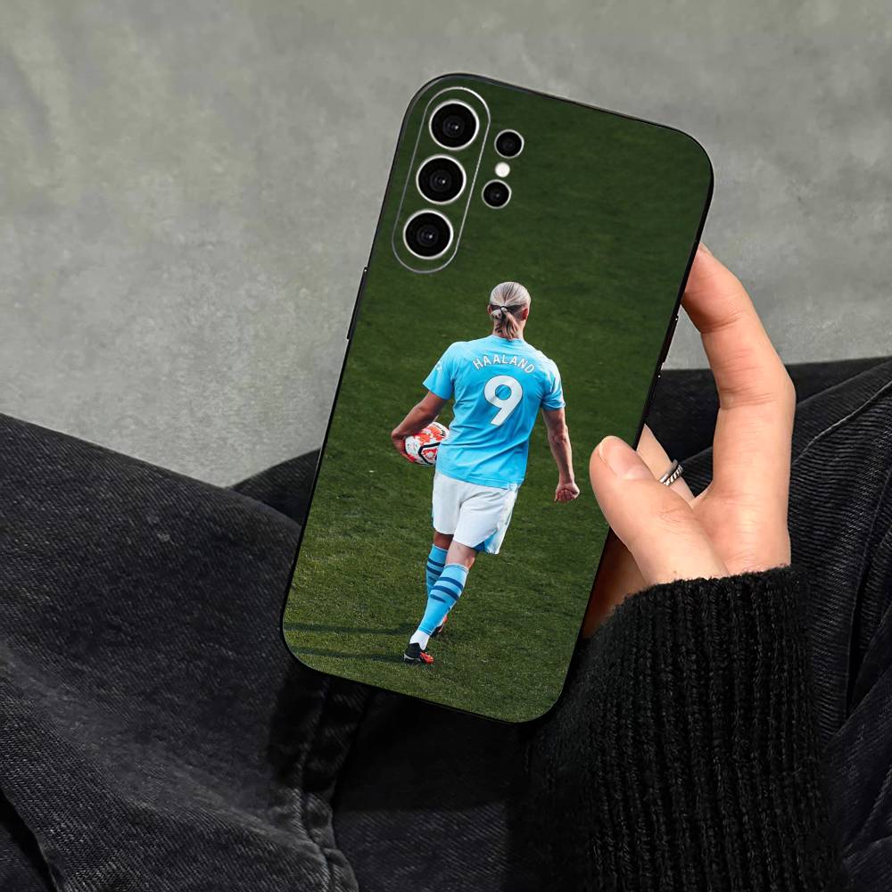 Football Star E-Erling H-Haaland Phone Case For Samsung S25,S24,S21,S22,S23,S30,Ultra,S20,Plus,Fe,Note,10,9,5G Black Cover