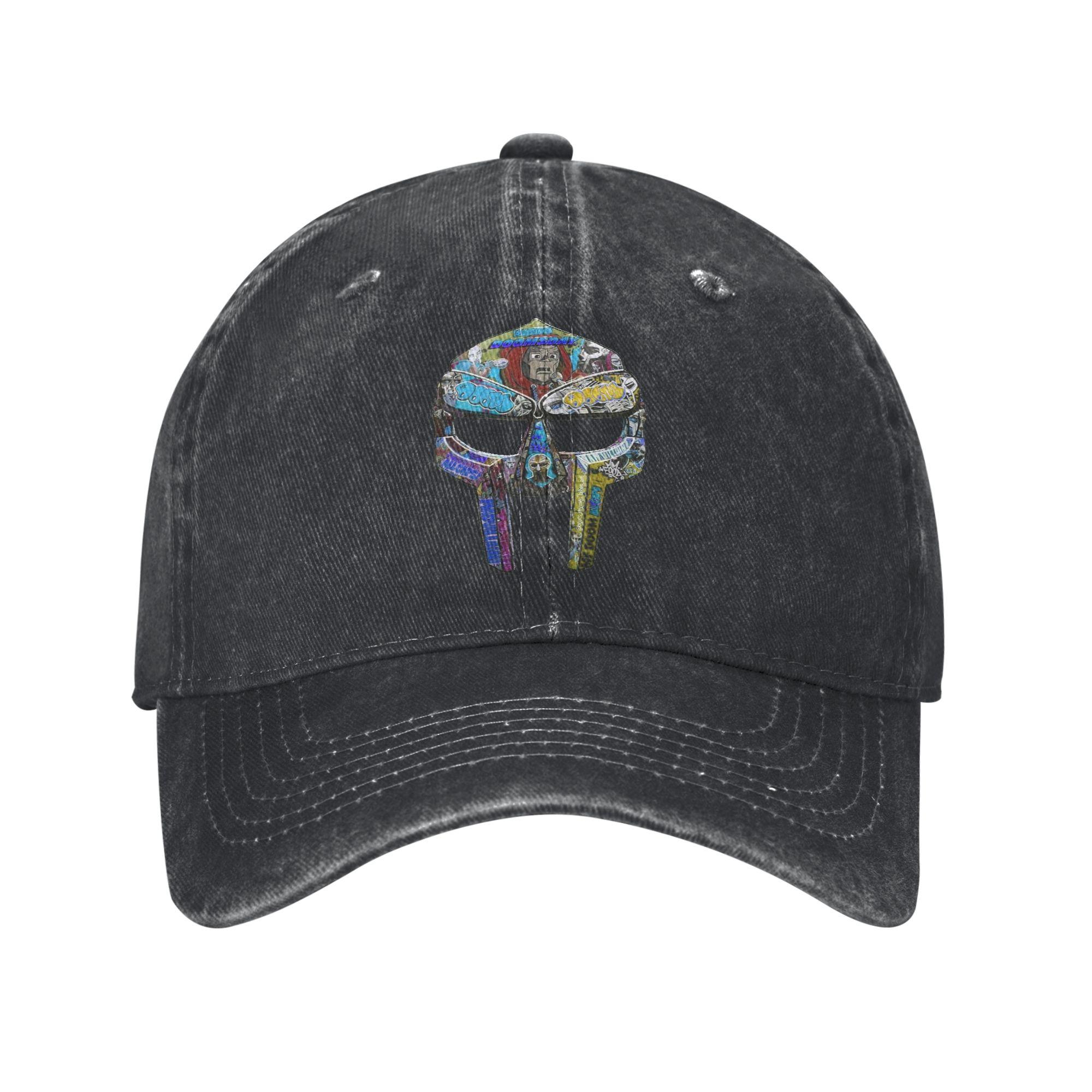 

Rapper Mf Dooms Mask Men Women Baseball Cap Distressed Washed Caps Hat Retro Outdoor Activities Unstructured Soft Snapback Cap One Size