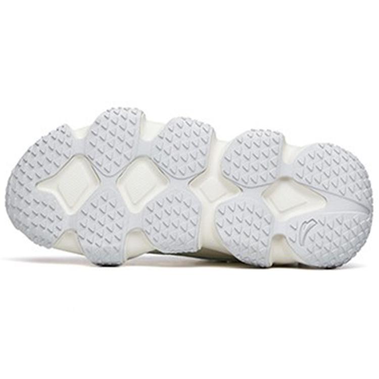 Anta Life Collection Zhou White 2.0 Cushioning Slip Resistant Low Top Chunky Sneakers Women's White Gray Green 922218883-1