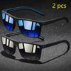 2 Pieces Fashion Vintage Check Pattern Polarized Sunglasses Men Women Fishing Driving Brand Design Sun Glasses UV400 Man Eyewear