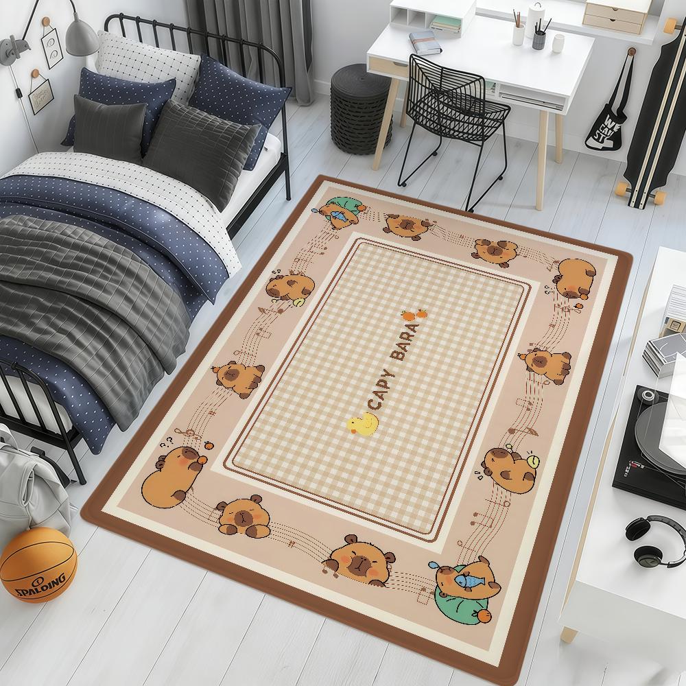 cartoon cute art Capybara kawaii hogar Bedside Rug Kitchen Bath Floor Mat Hallway Balcony Carpet Entrance Doormat Decor Home