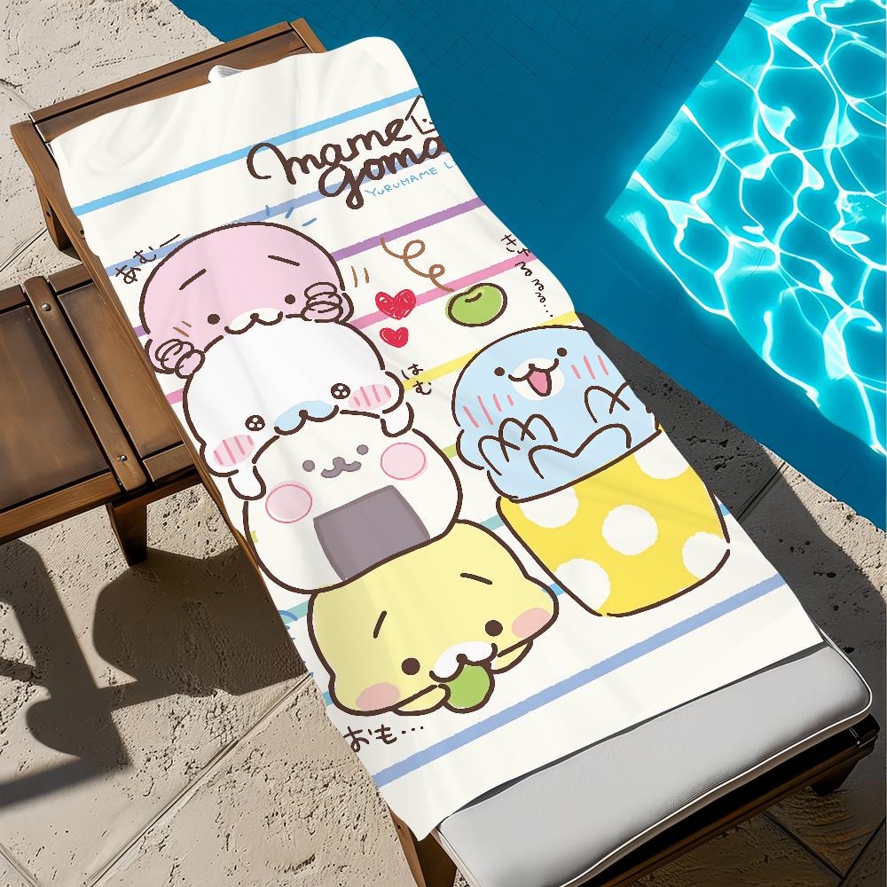 Kawaii Cartoon M-Mamegoma-a Towel Large Quick-Drying Microfiber soft Beach Towel for Travel Fitness Sauna Bathing Camping