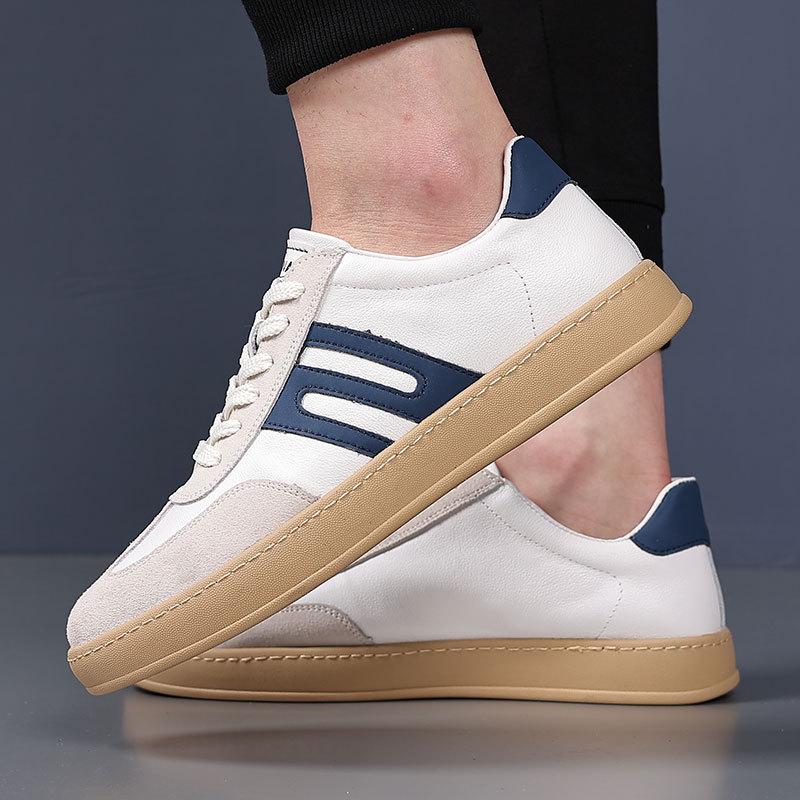 European station men's shoes trendy shoes breathable suede shoes sports and leisure shoes leather Forrest Gump shoes spring white shoes men's board s