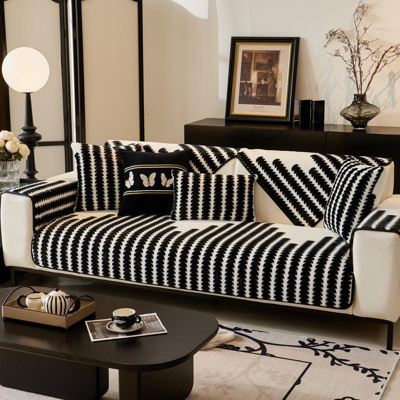 Autumn And Winter Thickened Plush Sofa Cushion  New High-End Seat Cushion Fixed Non-Slip Sofa Cover Cover Cloth Towel