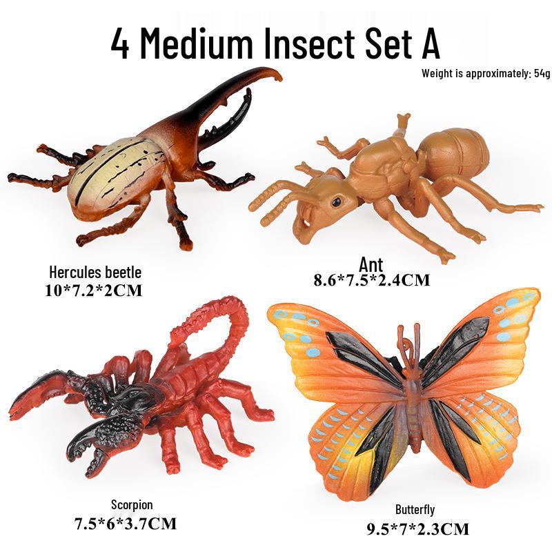 Mini Insect Model Set: Ant, Butterfly, Stag Beetle & Scorpion Toy for Kids