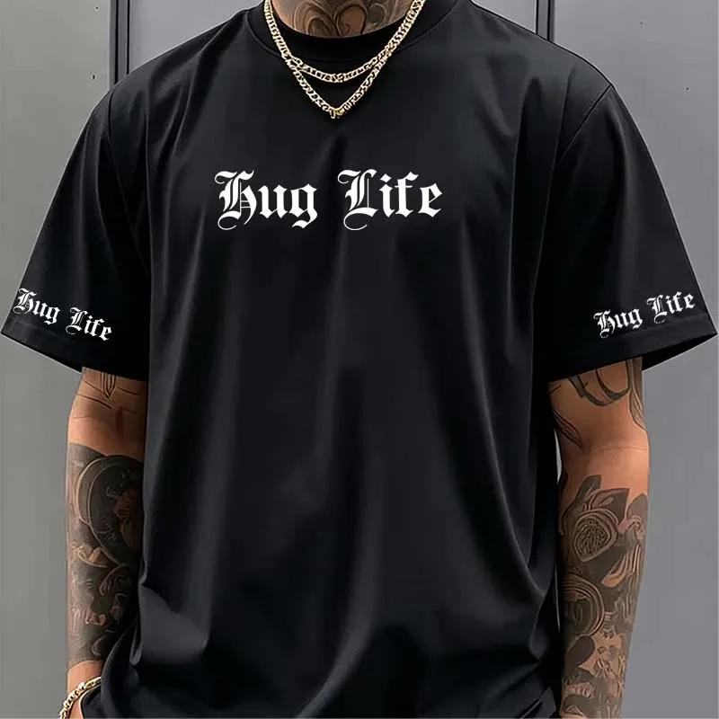 Thug Life Print Tshirts Summer Unisexs Clothing Casual Fashion Minimalist High Street Tops Crew Neck Short Sleeve Cotton Tees