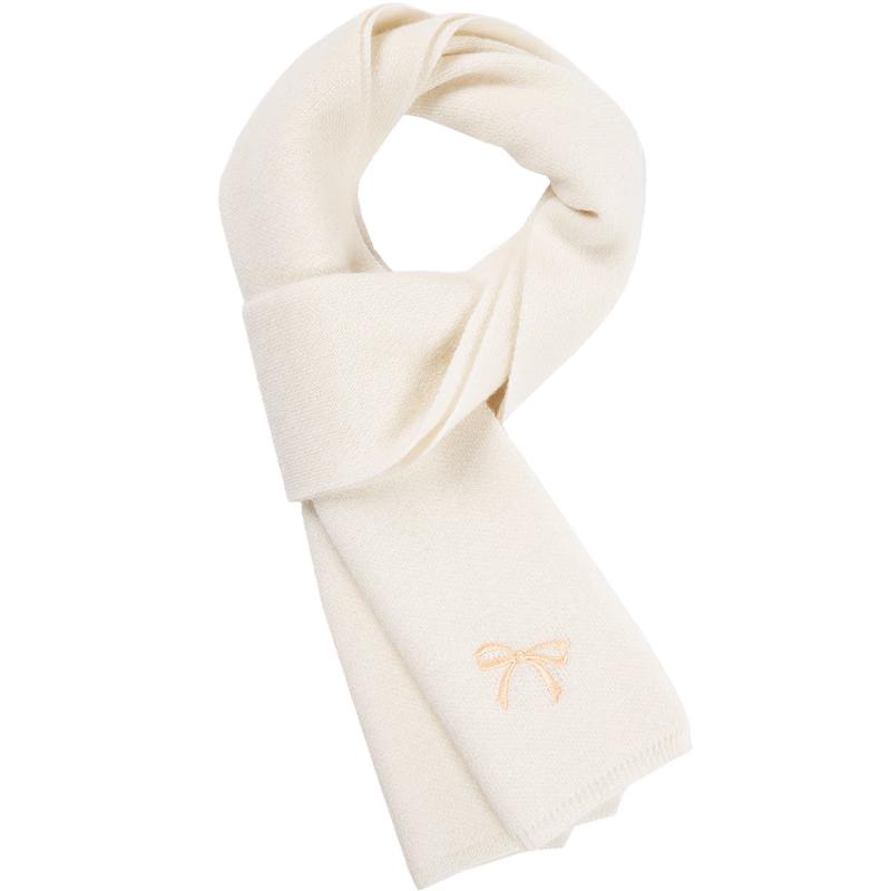 

Siggi Women s Pure Wool Knit Scarf with Bow 160cm x 20cm