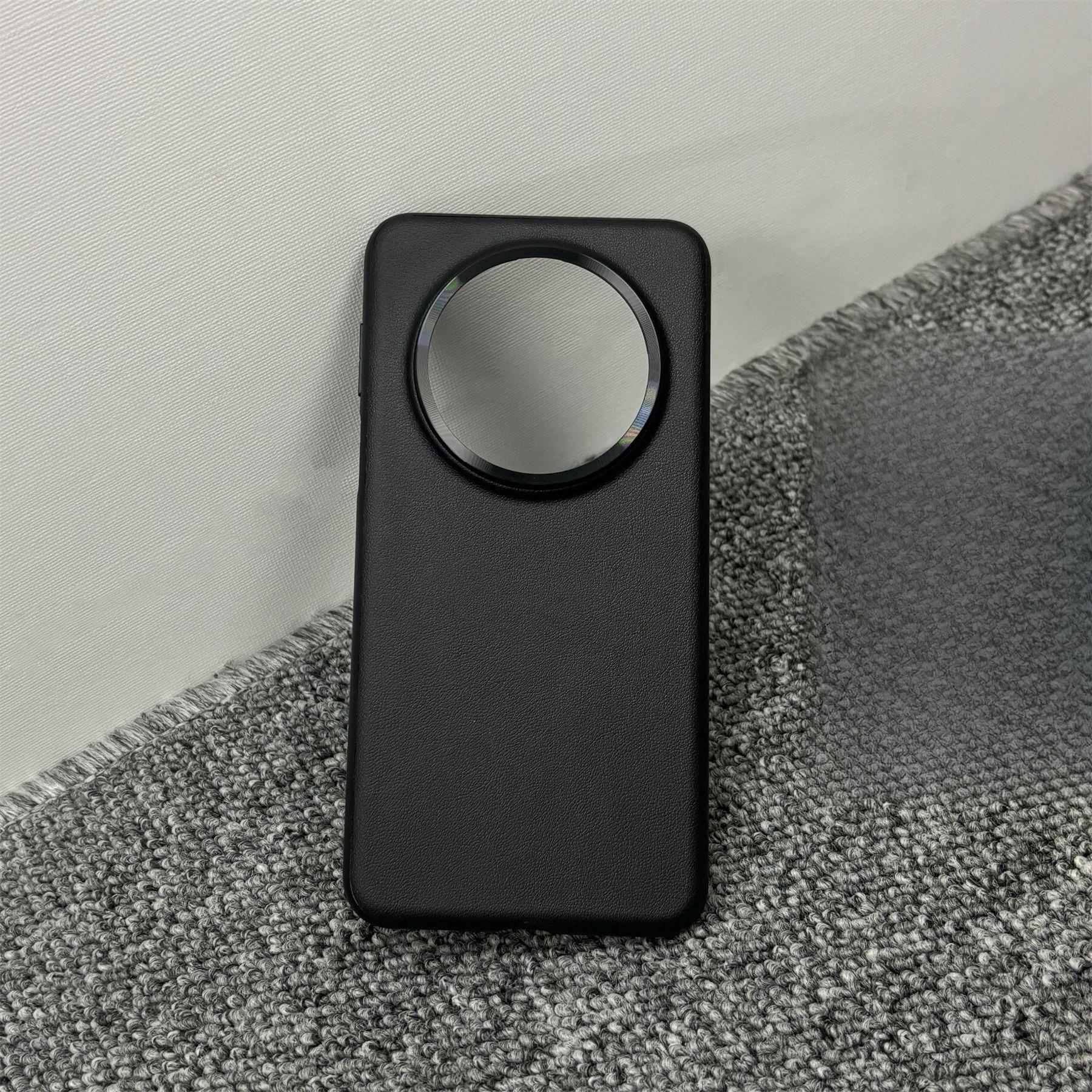 

Подходит для чехла для мобильного телефона Huawei Mate70pro Оригинальный кожаный металлический кольцевой объектив MATE70PRO Противоударный защитный чехол Mate70pro+ чёрный