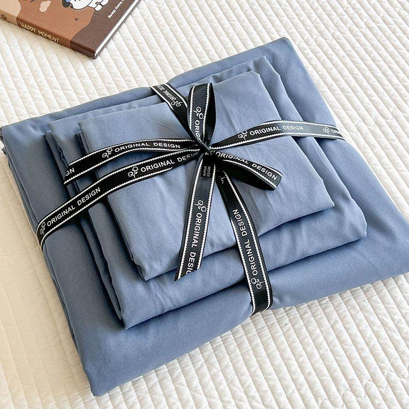 

Nanjiren New Arrival Washed Cotton Bed Sheet Three-Piece Bedroom Quilt Cover Sets Single Piece For Home Machine Washable Quilt Cover Four-Piece Set 150x 200cm quilt cover single piece Rhine Blue