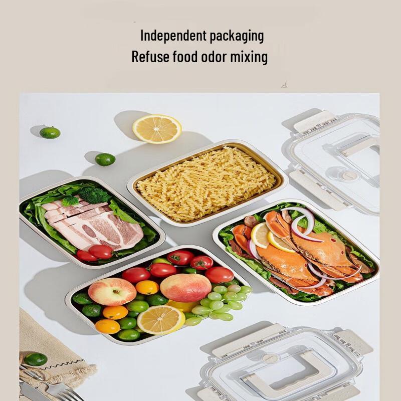 Qin Kai 316 Edelstahl Lebensmittelbehälter mit Henkeldeckeln, 2er-Pack