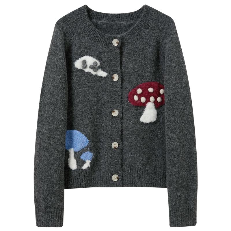 

Women s Loose Round Neck Knit Cardigan XL