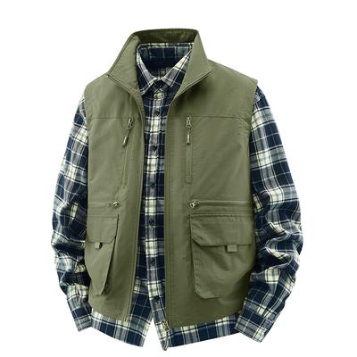 Working Multi-pocket Vest Mens Thin Outdoor Activity Fishing Vest Vest Mens Advertising Horse Clip Jacket