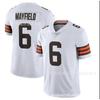 NFL Cleveland Browns Camiseta de Fútbol Chubb 24 Mayfield 6 Garrett 95 Algodón Uniforme Deportivo Hombre Mujer