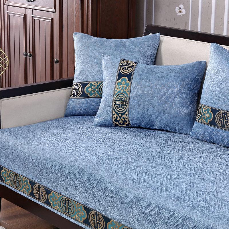 

Благоприятный диван из массива дерева в китайском стиле, подушка и чехол для всех сезонов 60*60 cm темно-синий