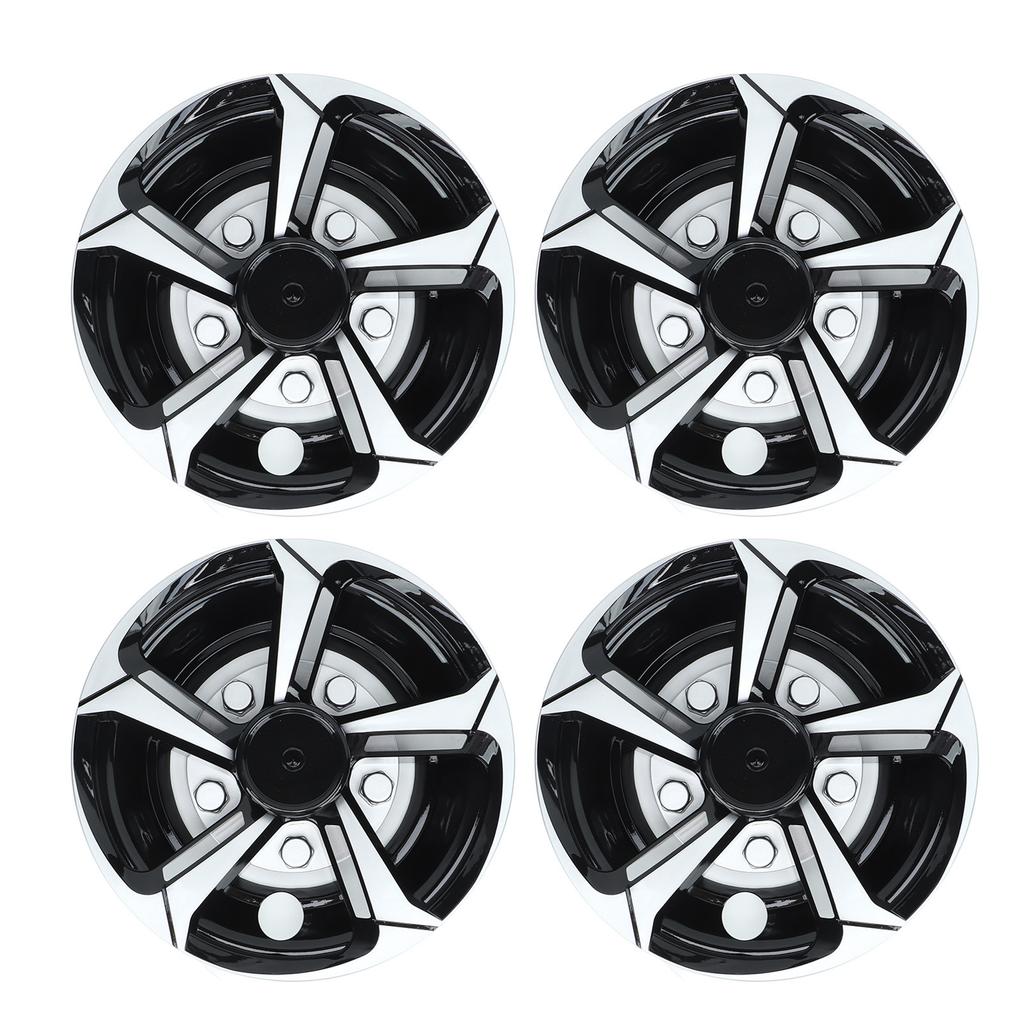 8 Inch Wheel Hub Cap Black Fully Wrap Hubcap Rim Protector Trim Replacement for EZ‑GO Golf Cart