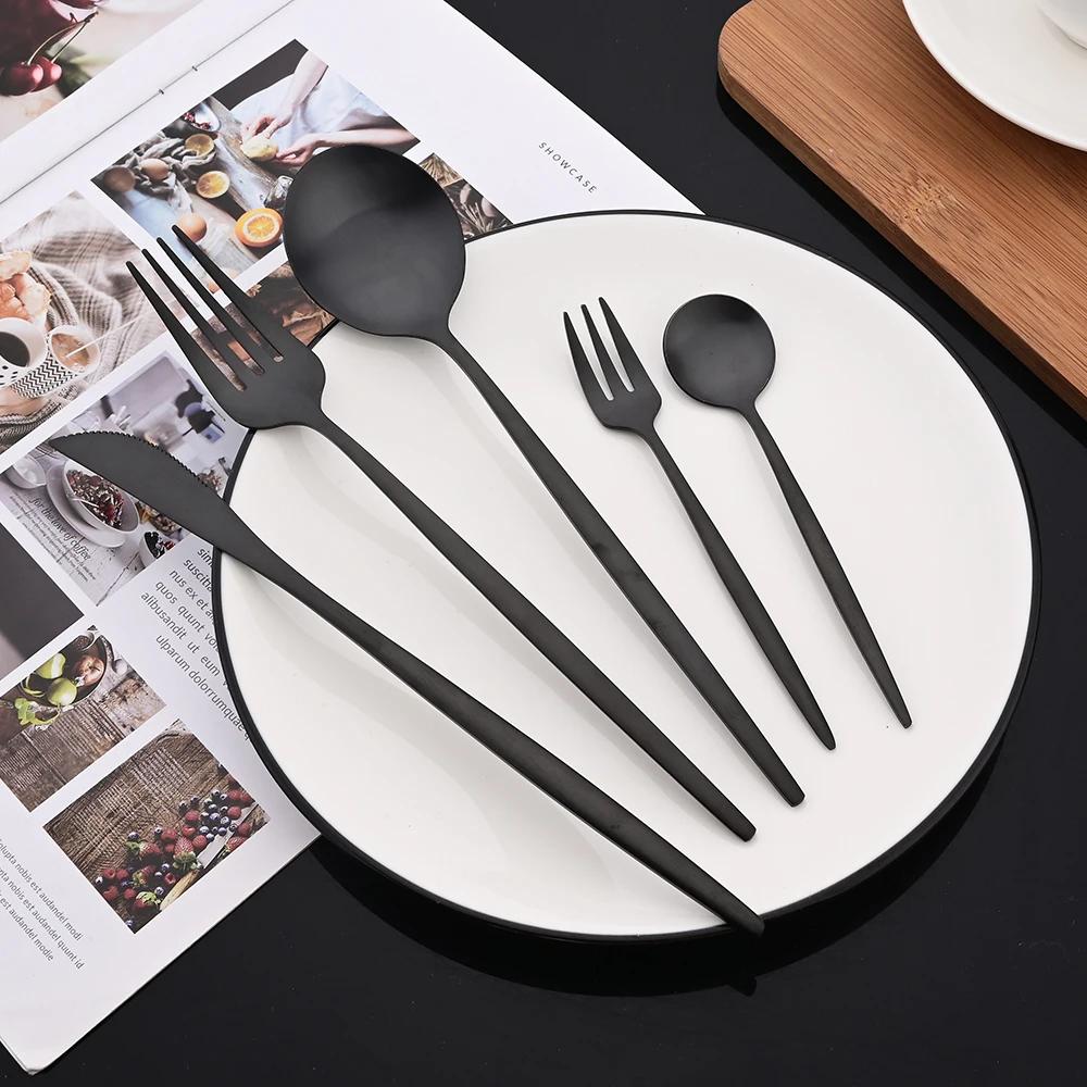 20Pcs Luxury Matte Flatware Set Kitchen Stainless Steel Tableware Set Hotel Dinnerware Set Rainbow Cutlery Set Gift