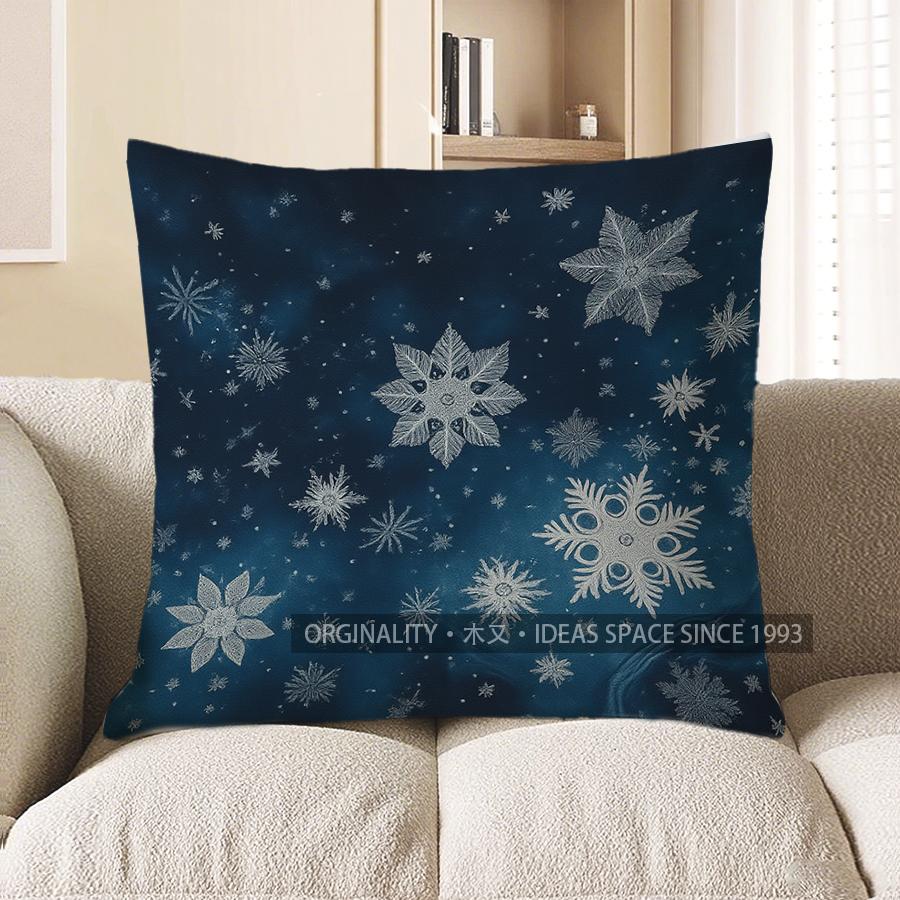 Home Decor Snowflake Pattern Throw Pillow For Home Decor Pattern Cushion Cover Suitable For Sofa Bedroom Car Pillow Cover