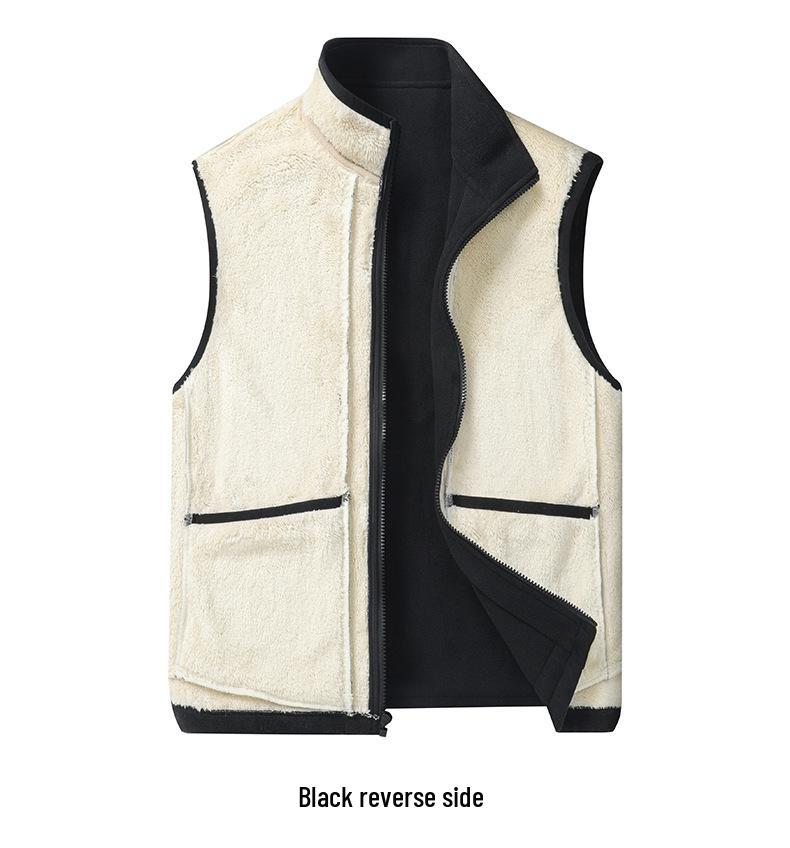 JEEP SPIRIT Fleece-Lined Lambswool Vest Cardigan SS7352