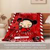 1pc Pucca,Winterzx,RedDigital Print Fleece Blanket - Contemporary Style, Suitable for All Seasons, Perfect for Home, Travel, or Camping - Ma