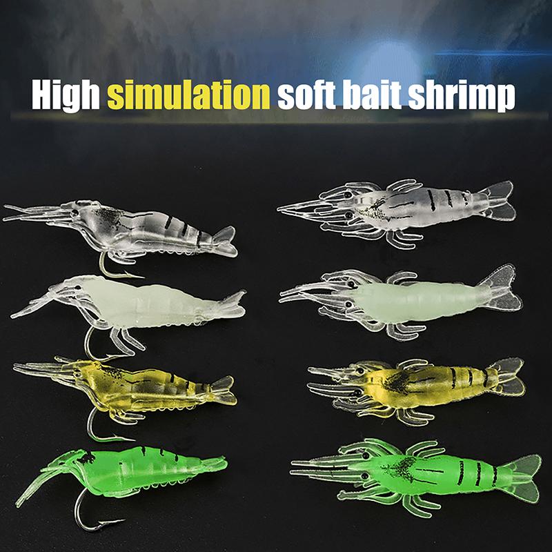 510/20Pcs Goture Shrimp Lures For Freshwater Saltwater, Luminous Shrimp Bait Set With Sharp Hook And Bead