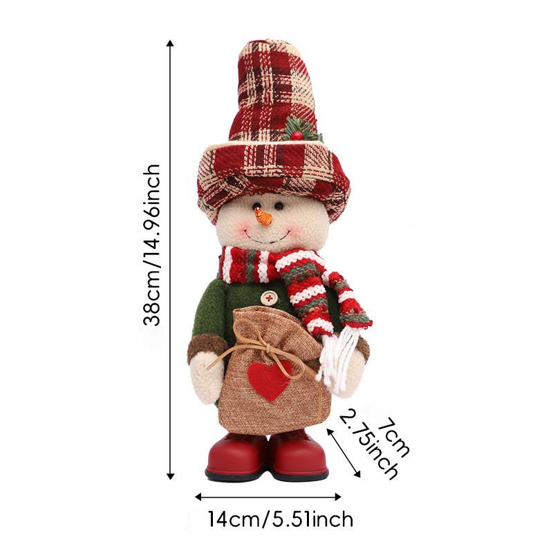 Non-Toxic 14.9Inch Gunny Burlap Top Hats Standing Figures Christmas Ornaments Dolls Santa Claus Snowmen Home Decoration