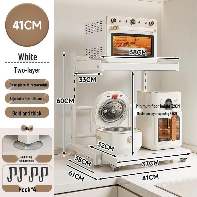 Multi-Functional Kitchen Microwave and Rice Cooker Storage Rack