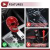 HEROFFIX 8.7cm Skull Shift Knob, Universal Gear Shift Knob, Resin Stick Shifter Lever Knob for Automatic and Manual Cars, with 3 Adapters, Red, 1 Set