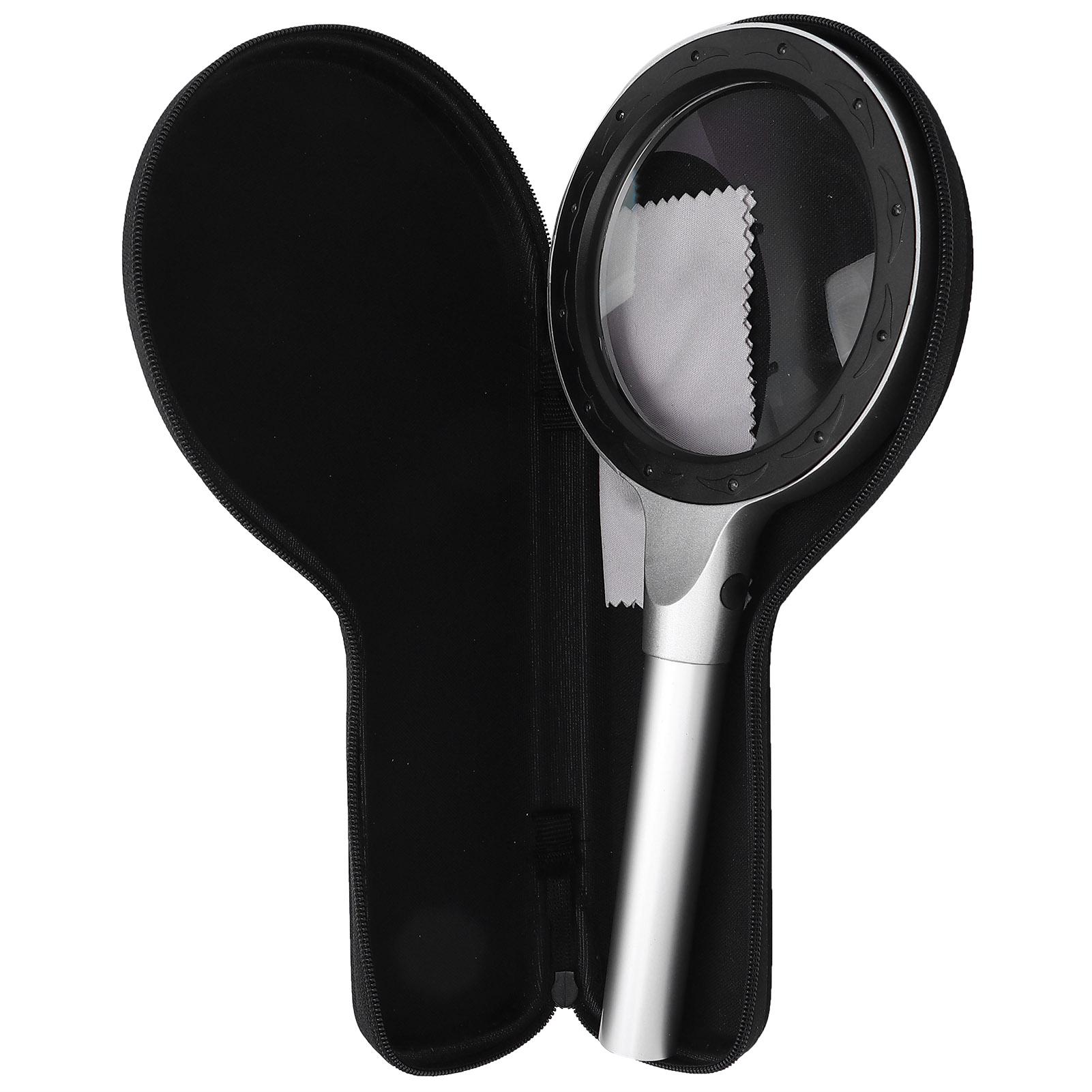 

5X 10X Handheld Magnifying Glass 12 LED Illuminated Lighted Magnifier for Reading