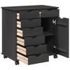 Rollcontainer mit Rädern Grau 63,5 x 39 x 65,5 cm Massivholz Kiefer