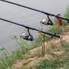 Aluminium Alloy Fishing Pole Tackle Holder Bracket Rod Ground Holder Bracket(red)