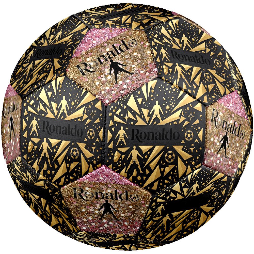 Ronaldo Pallone d'Oro Scintillante Ronaldo Pallone da Calcio Taglia 5 Calcio Cucito a Macchina Universale Indoor/Outdoor Regali per Appassionati di Calcio