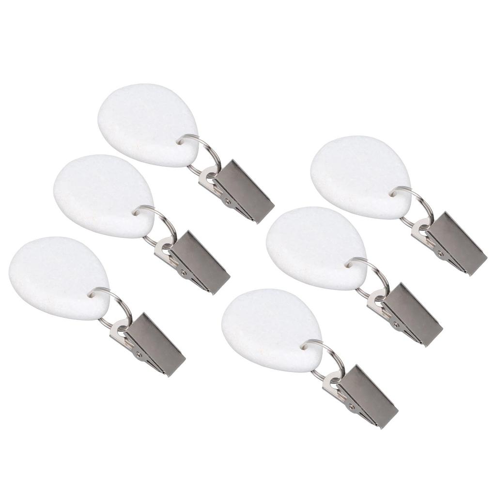 6 sztuk obciążników do obrusu Marmur Stal Nierdzewna Mały Rozmiar Wodoodporne Odporne na Rdzę Trwałe Klipsy Obciążniki na Imprezę