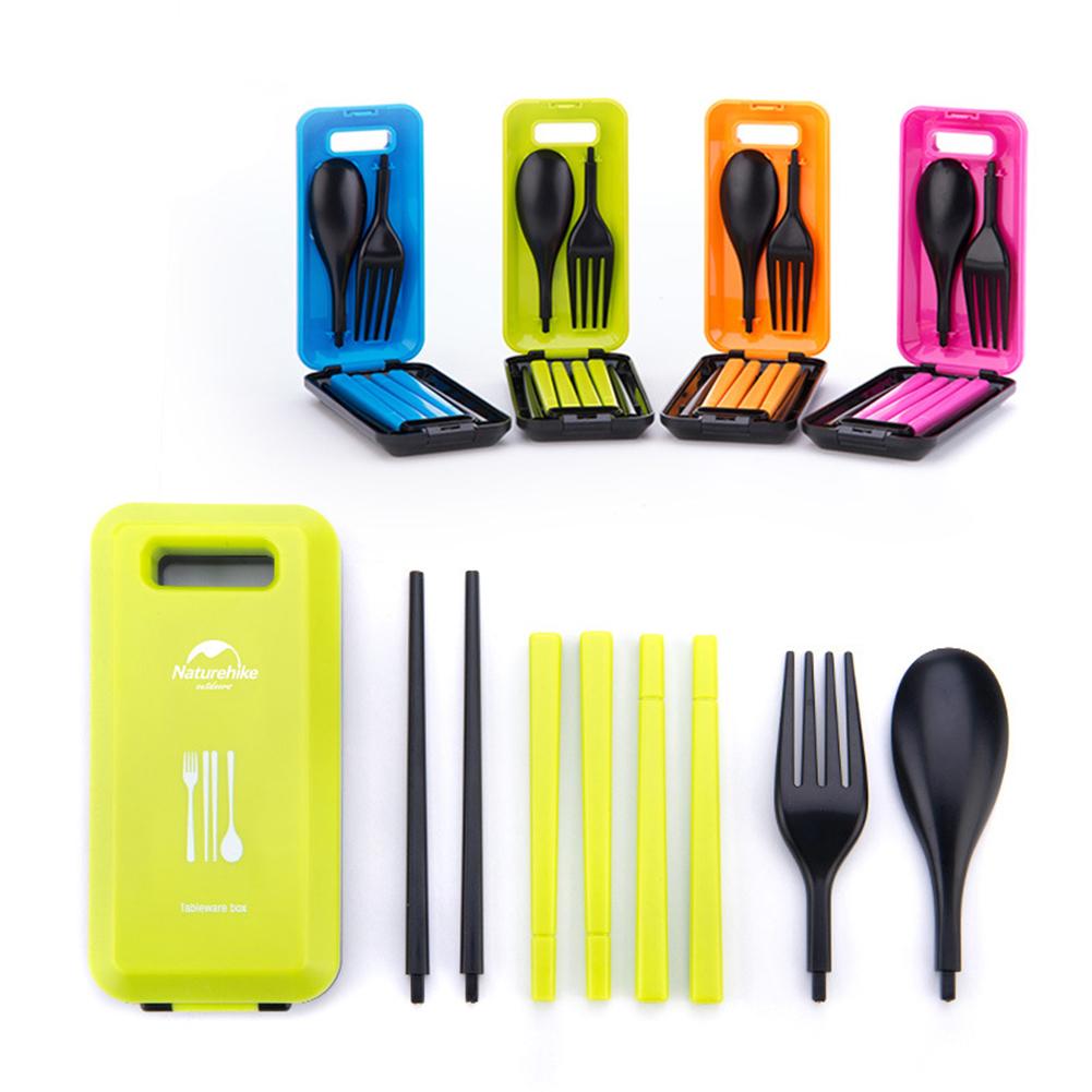 

3 Pcs Cutlery Set Portable Tableware Box with Combination Spoon Fork Chopsticks for Travel Camping Picnic Random Color #7246
