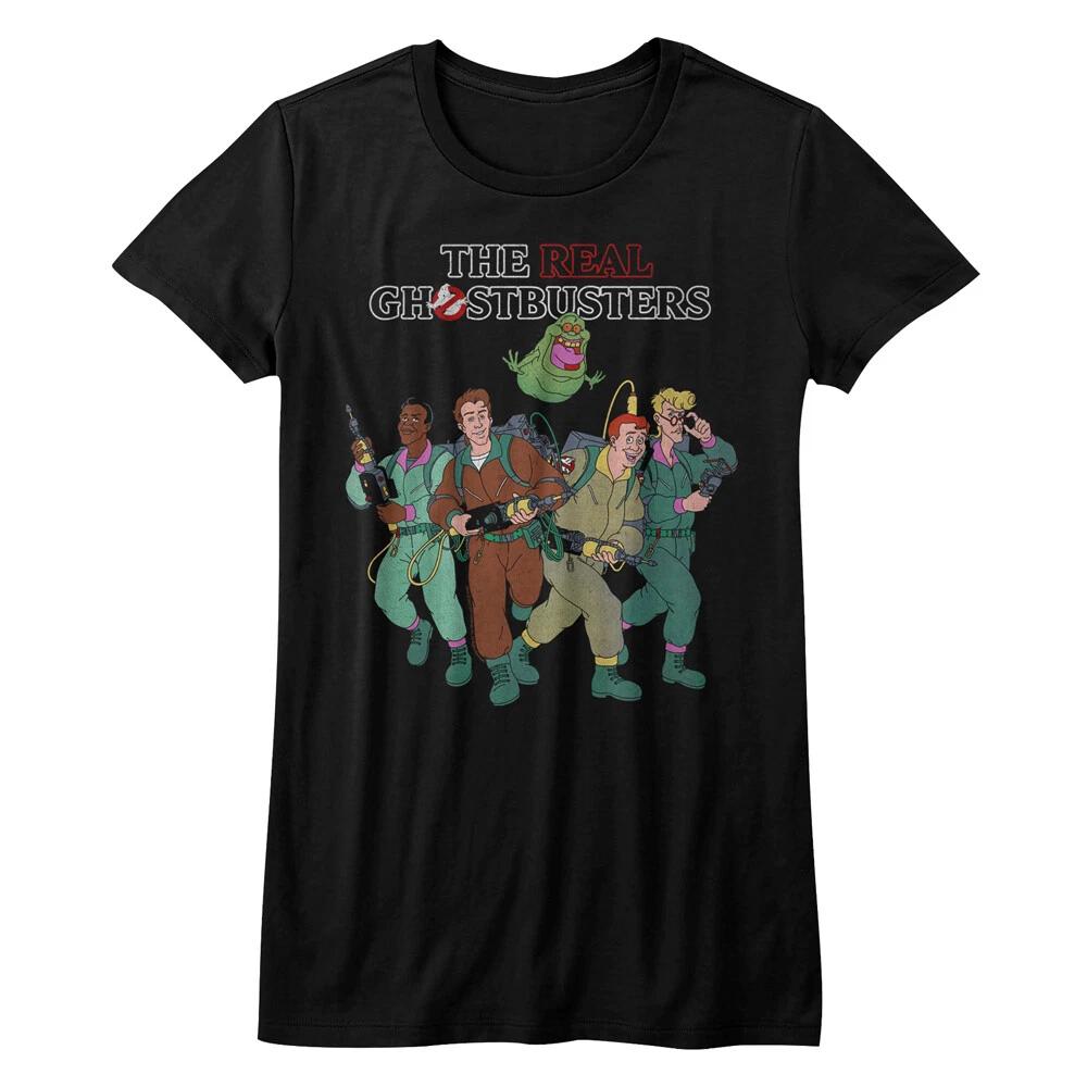 The Real Ghostbusters Crew & Slimer Women s Fitted T Shirt S