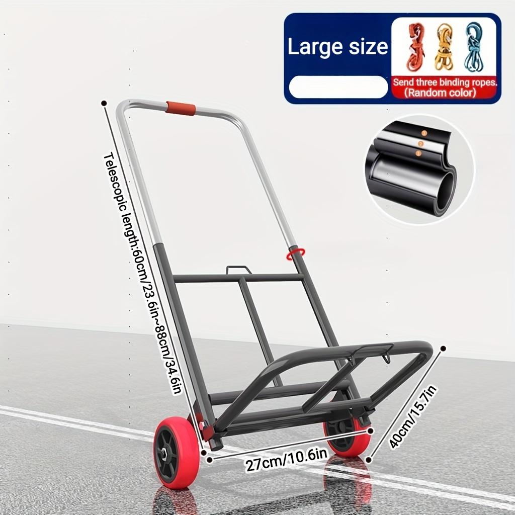 Folding Trolley with Retractable Handle, Sponge Handles - Ergonomic Design for Effortless Cargo Handling, Indoor/Outdoor Use, Versatile Mover
