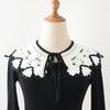 Female White Woven Lapel Fake Collar Shawl Women's Detachable Collar Scarf Necklace Blouse False Collar Girls Mini Cape