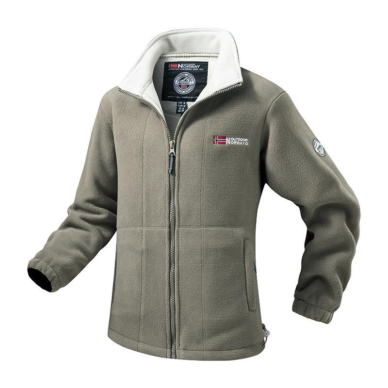 Thick Flannel Double-sided Fleece Jacket for Men's Autumn and Winter Warm and Casual Loose Oversized Jacket