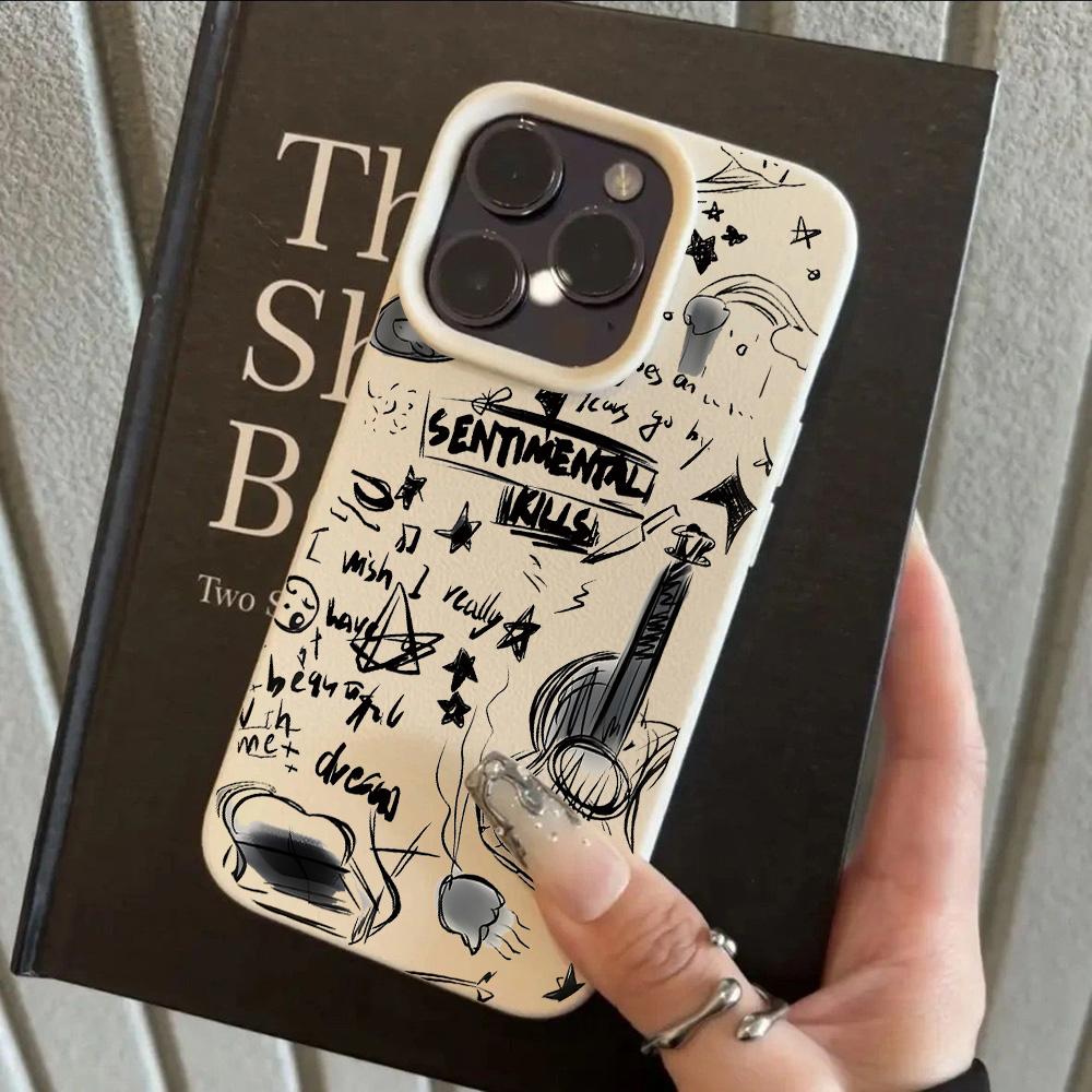 HOT Lovely Guitar Music Cat Lichee leather pattern Phone Case For Redmi Note 14 13 12 11 10 9 8 Pro Plus 4G 5G Shockproof Cover