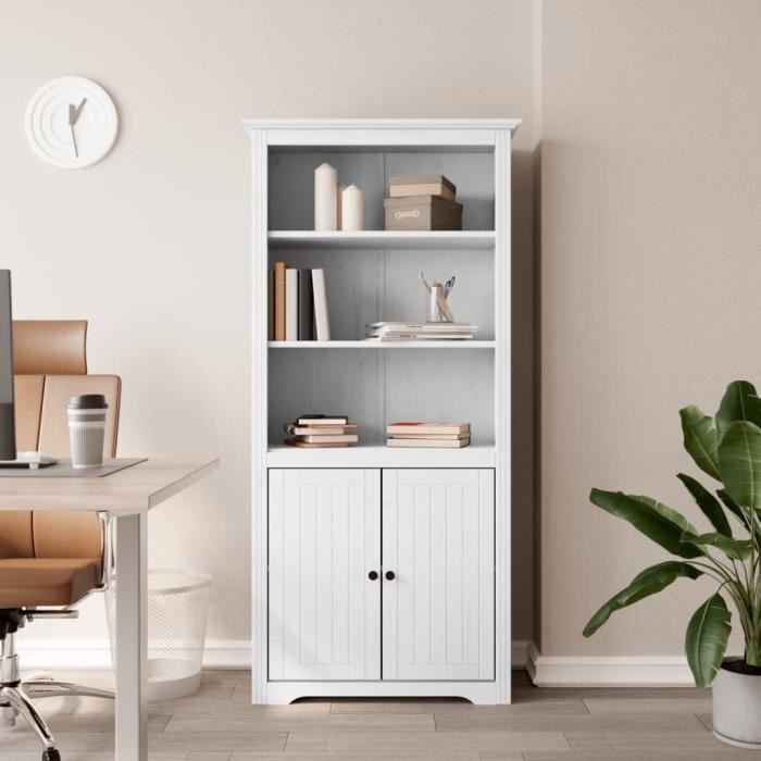VidaXL Bibliothèque BODO blanc 80 x 40 x 172 cm bois de pin massif 355056