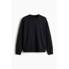 H M Loose Fit wasHed Cotton sweatsHirt Black