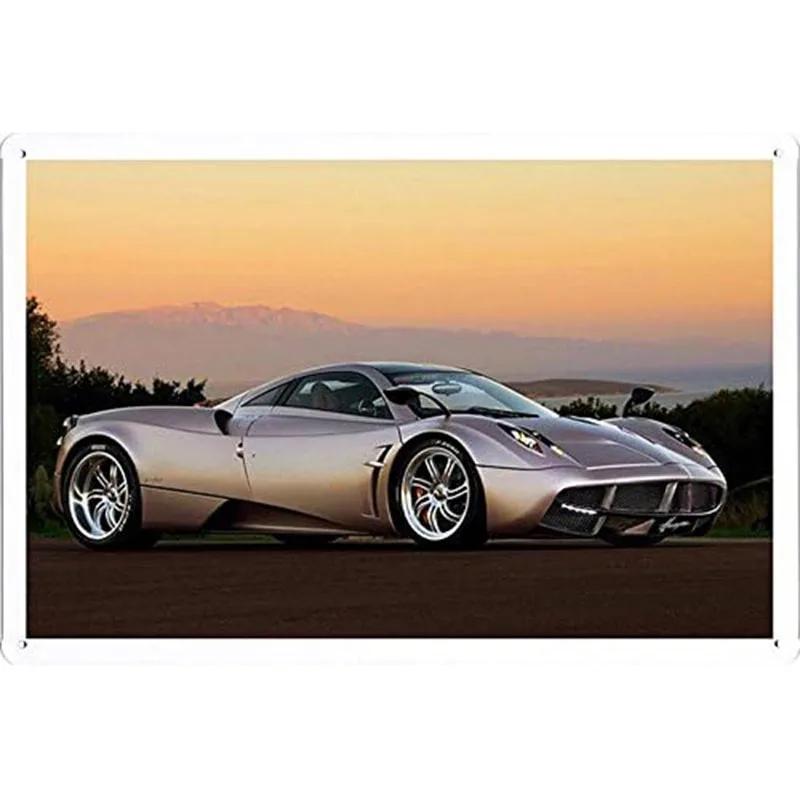 Auto Metal Tin Signs Plaque Sports Car Wall Decoration Vintage Art Posters Iron Painting for Man Cave Home Cafe Garage Club Bar