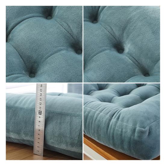 Square Seat Cushion 16x16 Inches Solid Color Stuffed Chair Pad Velvet Thick Seat Cushion for Dining Chair Floor Home Office