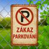 D Flat  A D Flat Vintage Czech Slogan Metal Wall Art  XCm Aluminum Sign Featuring a Humorous No Parking Design Perfec
